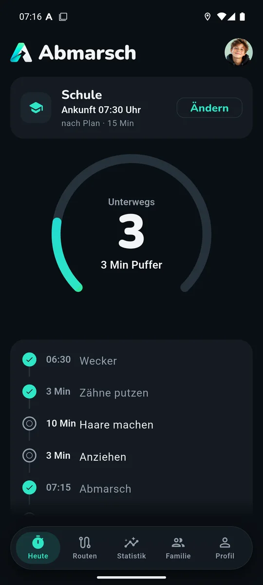 Unterwegs: 3 Minuten Puffer